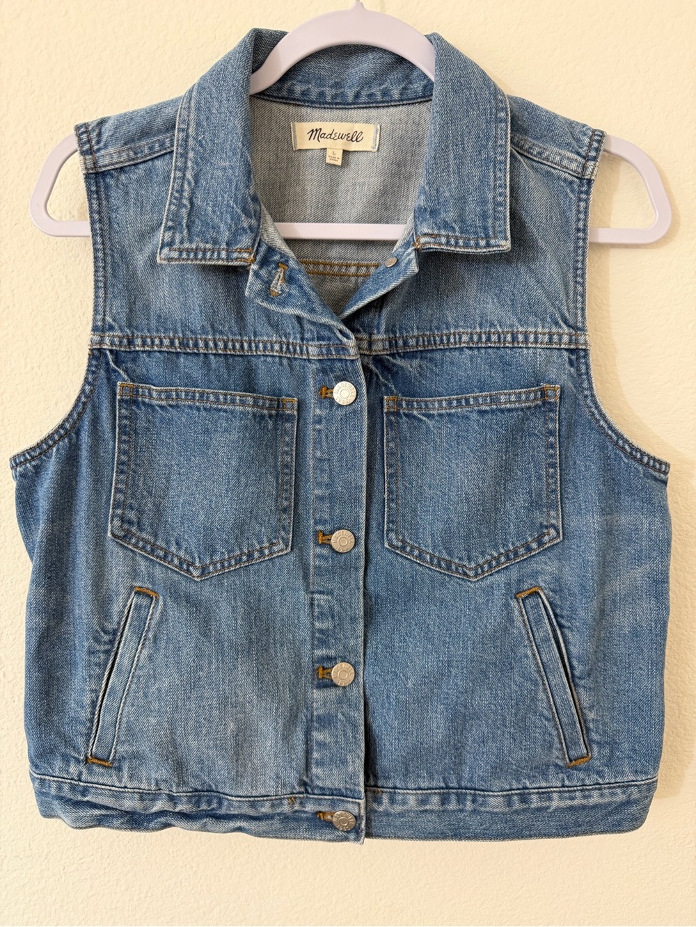 Madewell Light Blue Denim Vest with Label